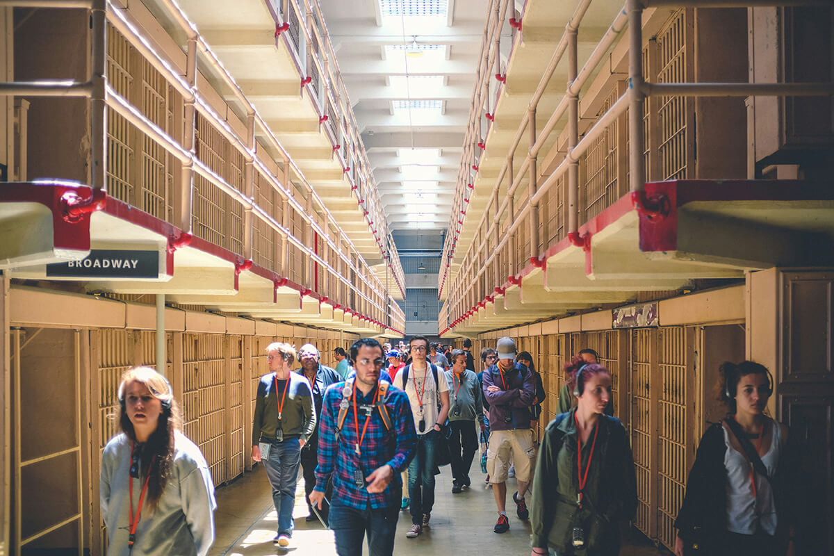 Alcatraz audio guide inside the cellhouse